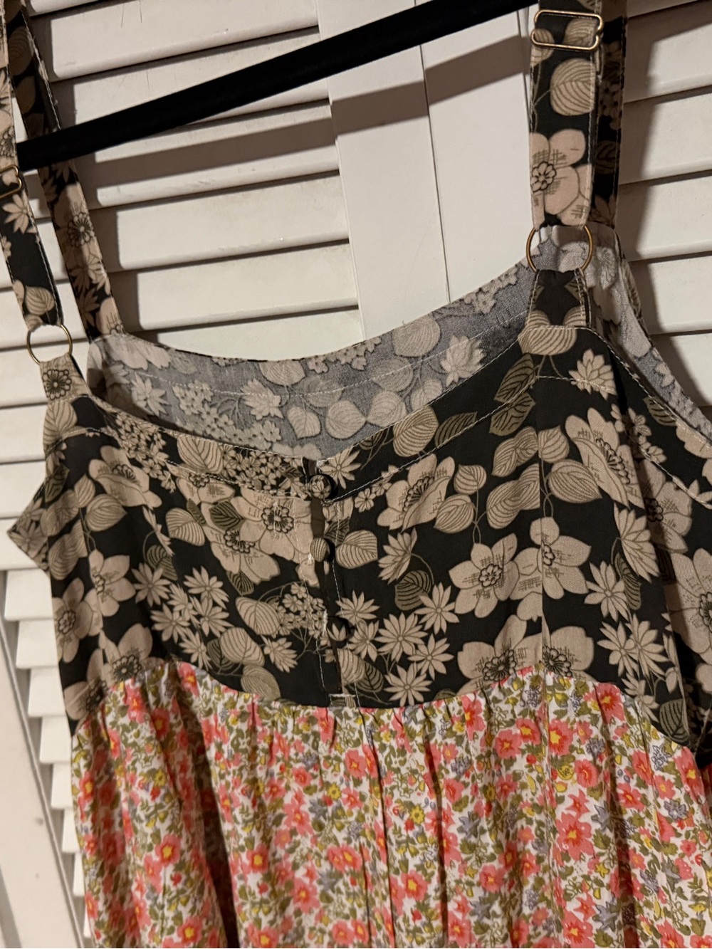Floral Mixed-Print Sundress in Brown & Pink - Picture 2 of 3